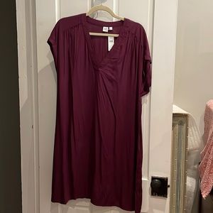 Gap purple v-neck dress Sz L NWT